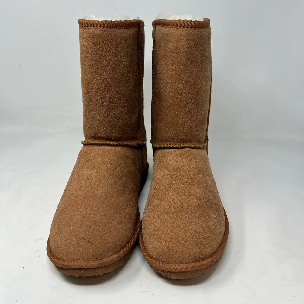 Staheekum Men’s Suede Shearling Winter Boots Brown US 9 Cozy Slip On NWOB